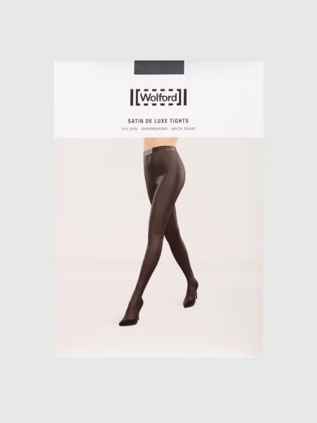 Атласные колготы Wolford черные