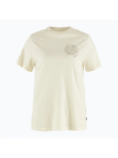 Fjällräven дамска тениска Hemp Blend Out Here chalk white бяло