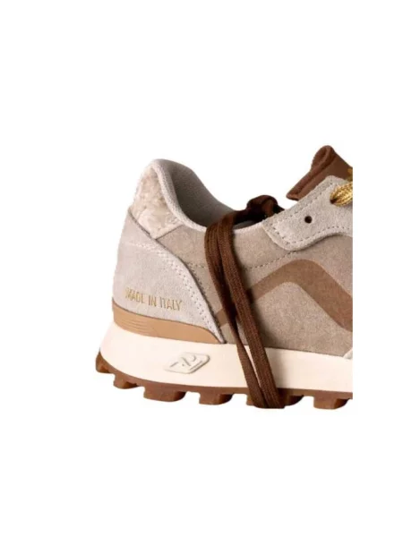 Sneakersy No Map Society skórzane beżowe