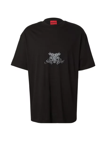 HUGO Tricou Duarms Oversize negru