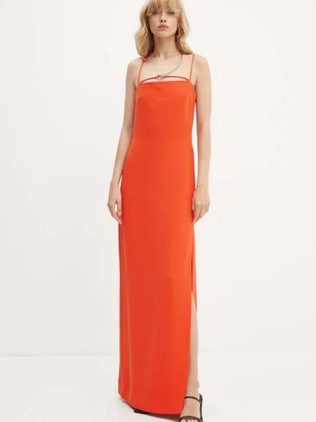 Stine Goya rochie maxi drept portocaliu