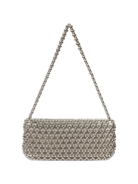 Geantă 0711 cu mărgele argintiu