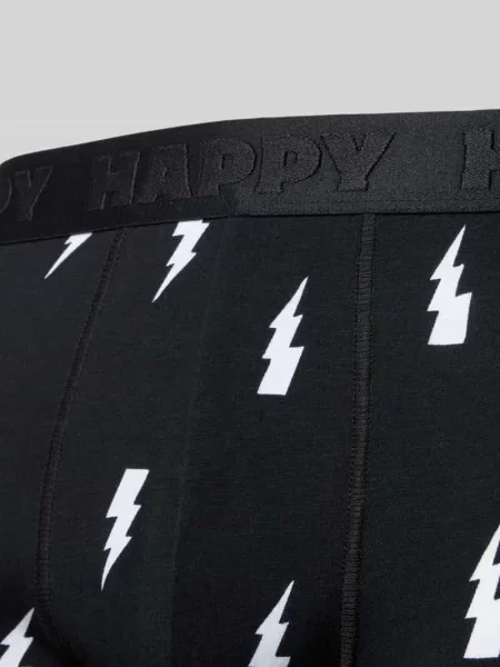 Obcisłe bokserki z elastycznym pasem w zestawie 3 szt. Happy Socks czarne