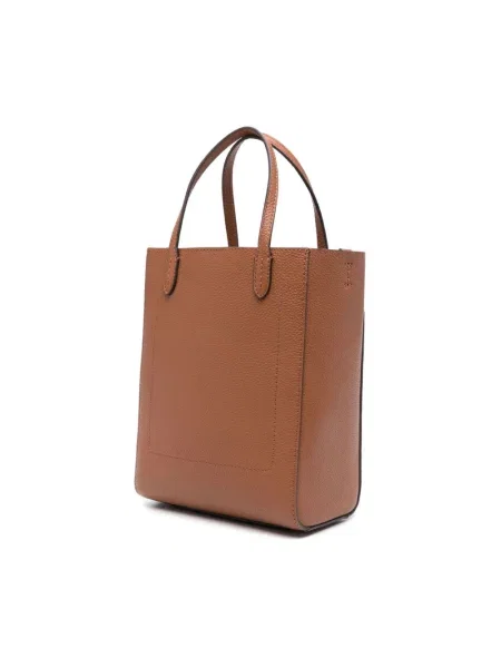 Mała shopperka Lauren Ralph Lauren skórzana brązowa