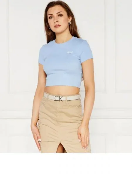 Tommy Jeans Tricou | Cropped Fit albastru
