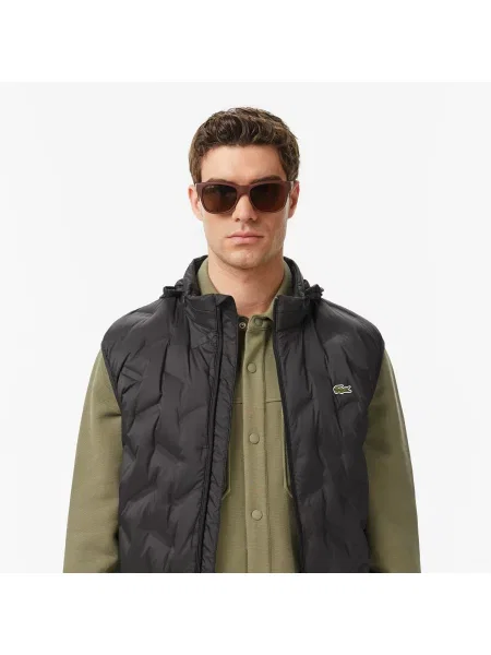 Lacoste Kamizelka Ze Stójką Pikowana Regular Fit czarna
