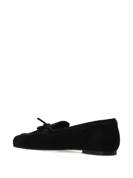 Pantofi loafer Aeyde cu funde din piele de căprioară negru