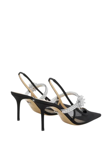 Pantofi cu toc Mach & Mach cu model floral slingback negru