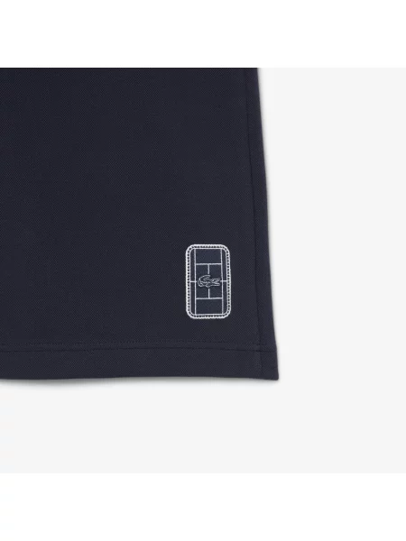Lacoste Szorty Z Dwuwarstwowego Piqué Relaxed Fit granatowe