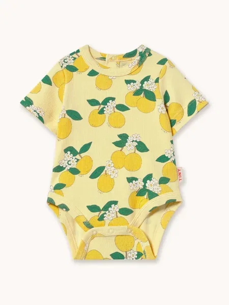 Tinycottons Kojenecké body ORANGES RIB BODY žlutý
