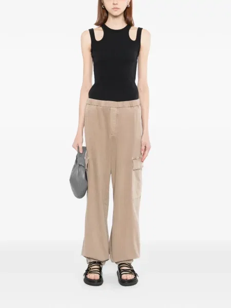 Pantaloni James Perse cu model herringbone