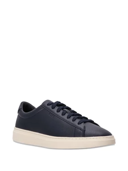 Sneakerși Boss cu șireturi din piele albastru