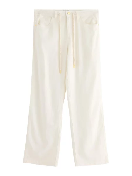 Lindex Pantaloni Elle murdar alb