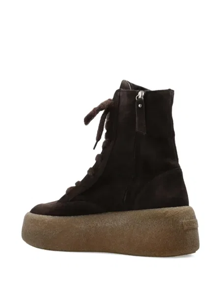 Sneakerși Vic Matié cu șireturi cu platformă din dantelă maro