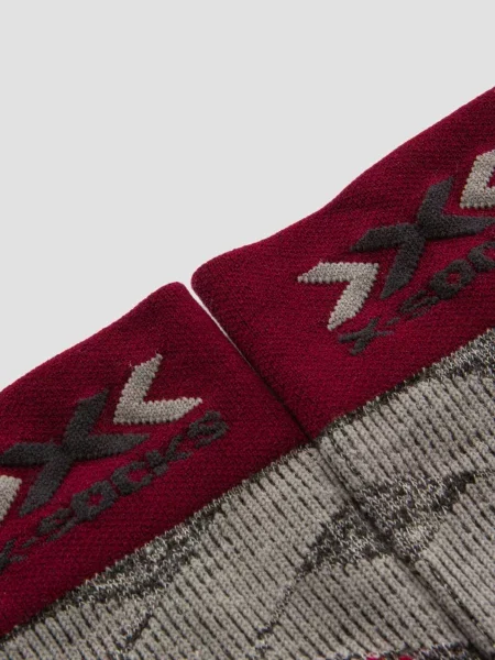 Skarpety narciarskie X-Socks Ski Rider Silver Red Grey szare