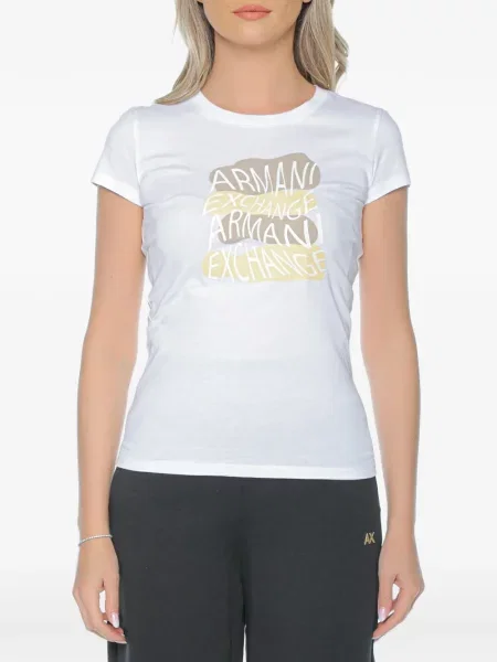 Tricou Armani Exchange cu imagine alb