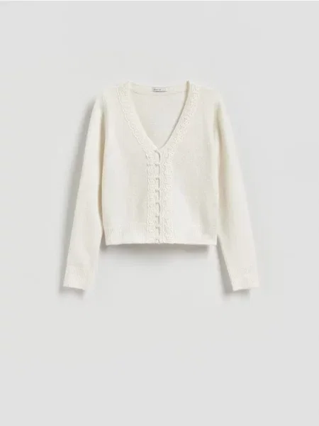 Reserved Cardigan cu amestec de lână nude