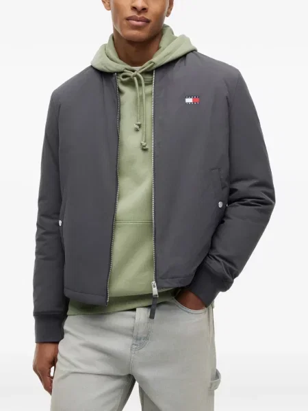Geacă bomber Tommy Hilfiger cu autograf gri