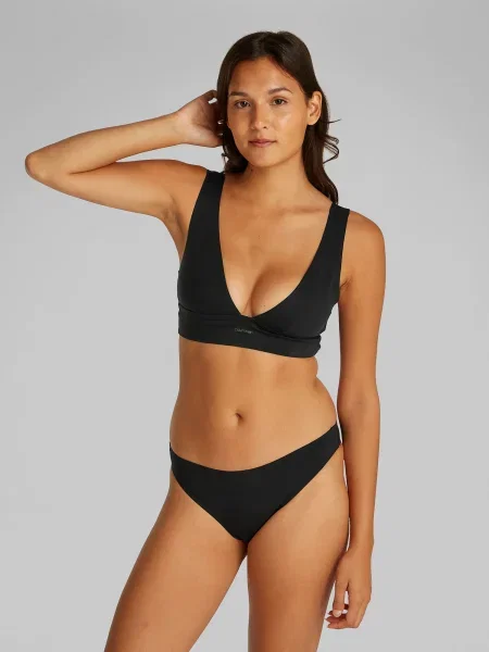 Calvin Klein Swimwear Bikinové nohavičky limetová čierna