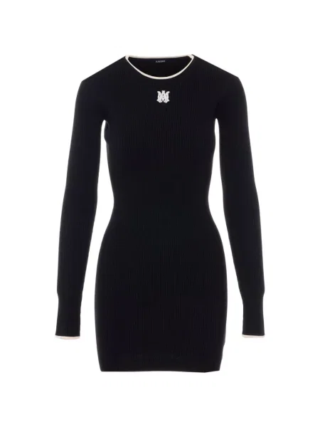 Rochie mini Amiri cu broderie de costum negru
