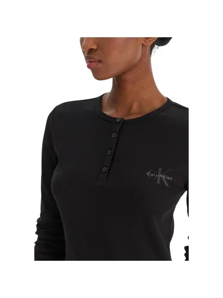 Tricou mânecă lungă Calvin Klein Jeans negru