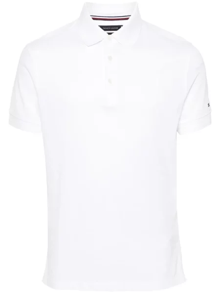 Polo Tommy Hilfiger cu broderie alb