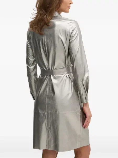 Костюм рокля тип риза Oui сребристо