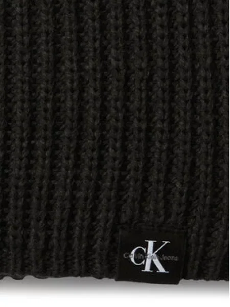 Calvin Klein Jeans Set šal + kapa Monogram Rib Scarf Beanie Set Črna bela