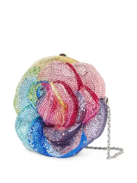 Geantă plic Judith Leiber cu model floral roz