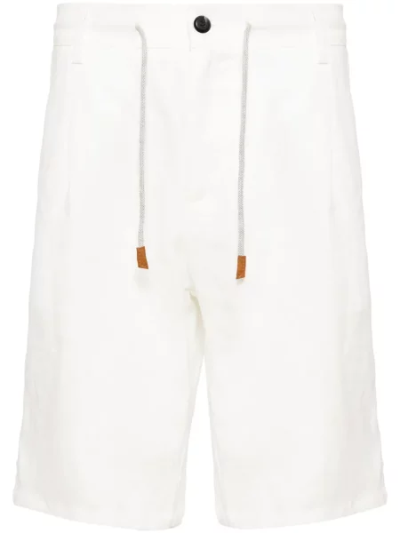 Lněné bermudy Eleventy bílé