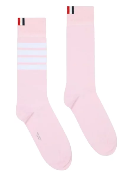 Pruhované ponožky Thom Browne růžové