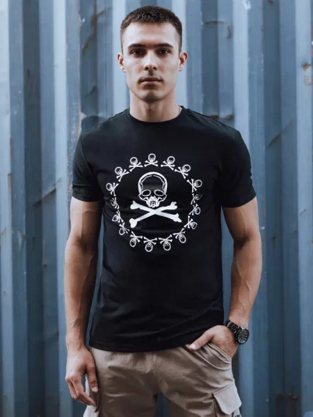 T-shirt z nadrukiem Dstreet czarny