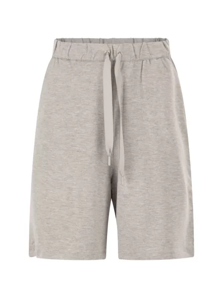 Pantaloni scurți Majestic Filatures din jerseu cu cordon gri