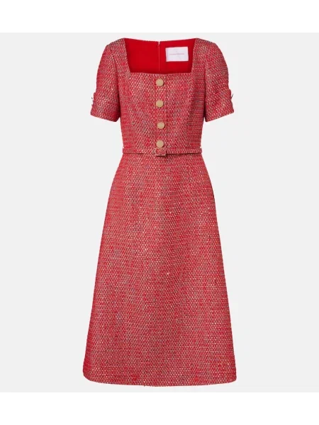 Sukienka midi Carolina Herrera tweedowa do kolan garniturowa