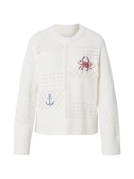 Abercrombie & Fitch Pulover crem / albastru roșu