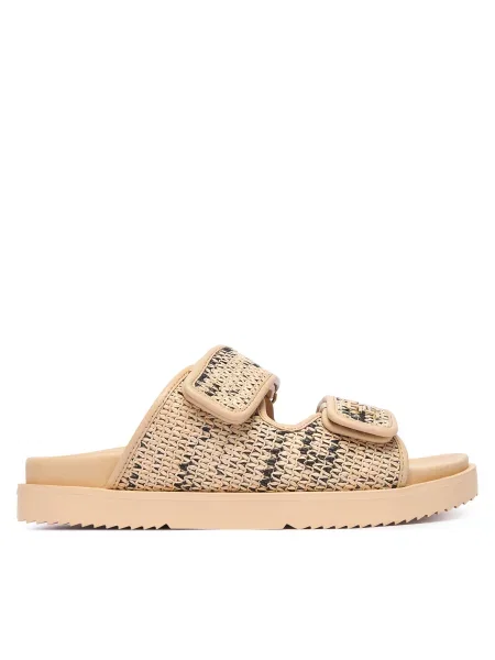 Papuci Tommy Hilfiger cu bretele bej