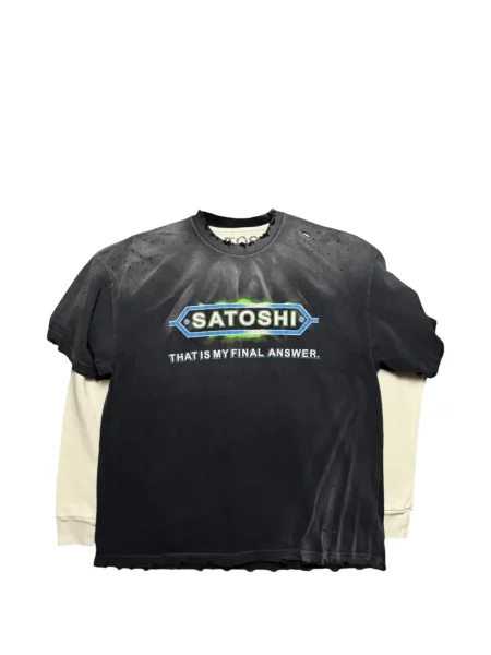 Tričko Satoshi Nakamoto s oděrkami černé