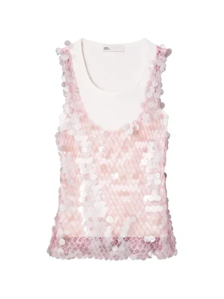 Top Tory Burch cu paiete plasă roz