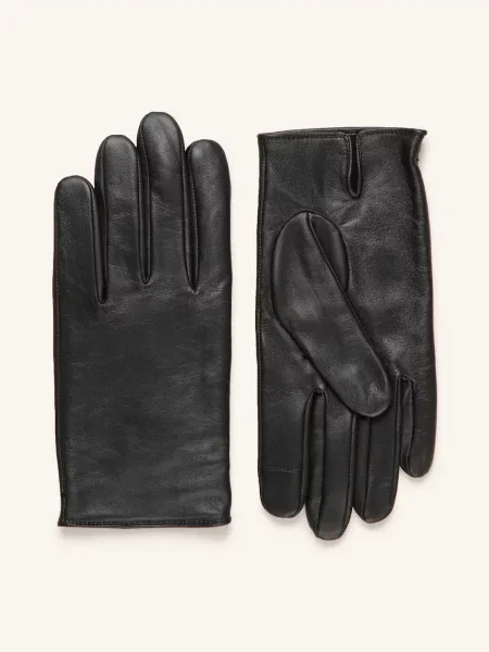 Boss Kožené Rukavice Glove S Funkcí Touchscreen černá