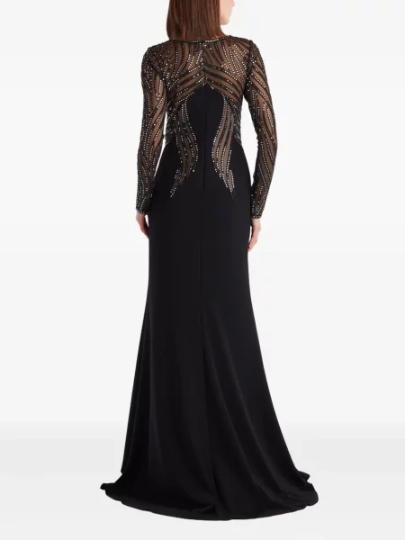 Костюм макси макси рокля Tadashi Shoji с пайети черно