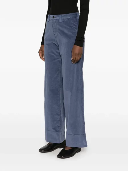 Pantaloni White Sand de catifea alb