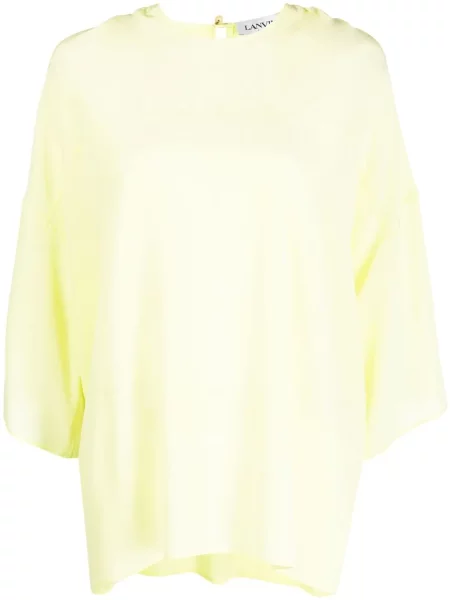 Bluză Lanvin de mătase drapată verde