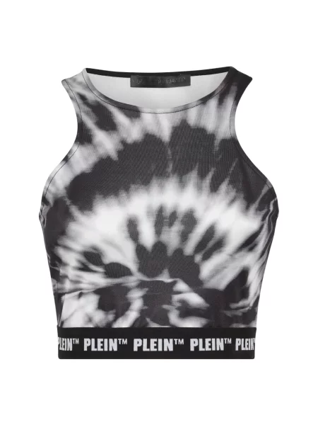 Tie dye top Philipp Plein o krotszym kroju czarny