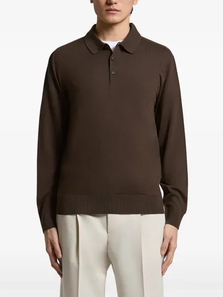 Lung tricou polo Peserico maro