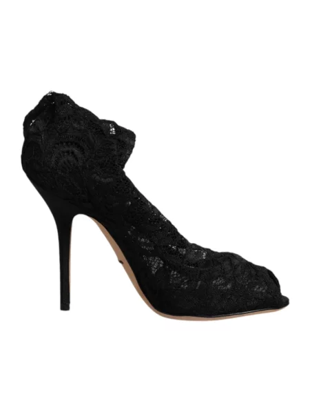 Czółenka Dolce And Gabbana koronkowa czarna