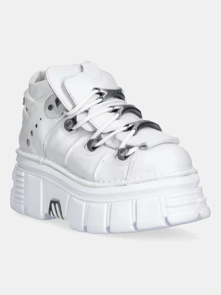 New Rock sneakers din piele Napa Blanca Tower Blanco + Lateral alb