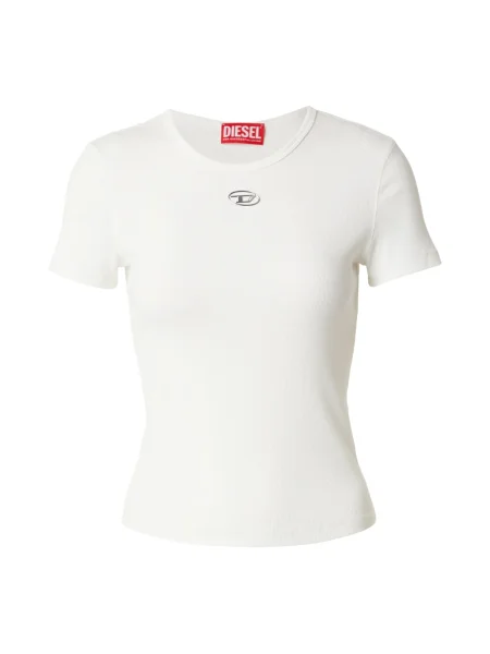 DIESEL Tricou T-ELE-LONG-OD murdar alb