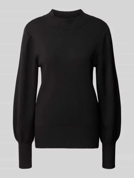 Sweter z dzianiny z okrągłym dekoltem model ‘FONNY’ Y.a.s czarny