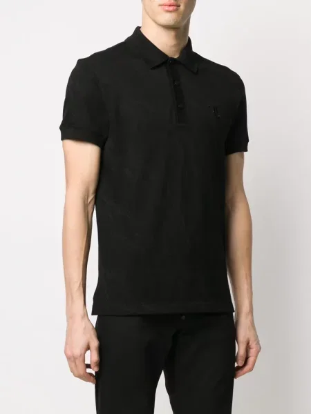 Поло тениска Billionaire бродирана черно
