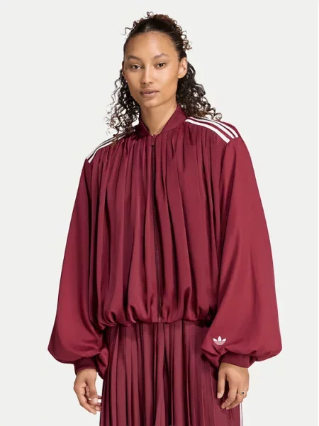 Sweatshirt adidas Satin Pleated Track Top Shadow Red L bijela